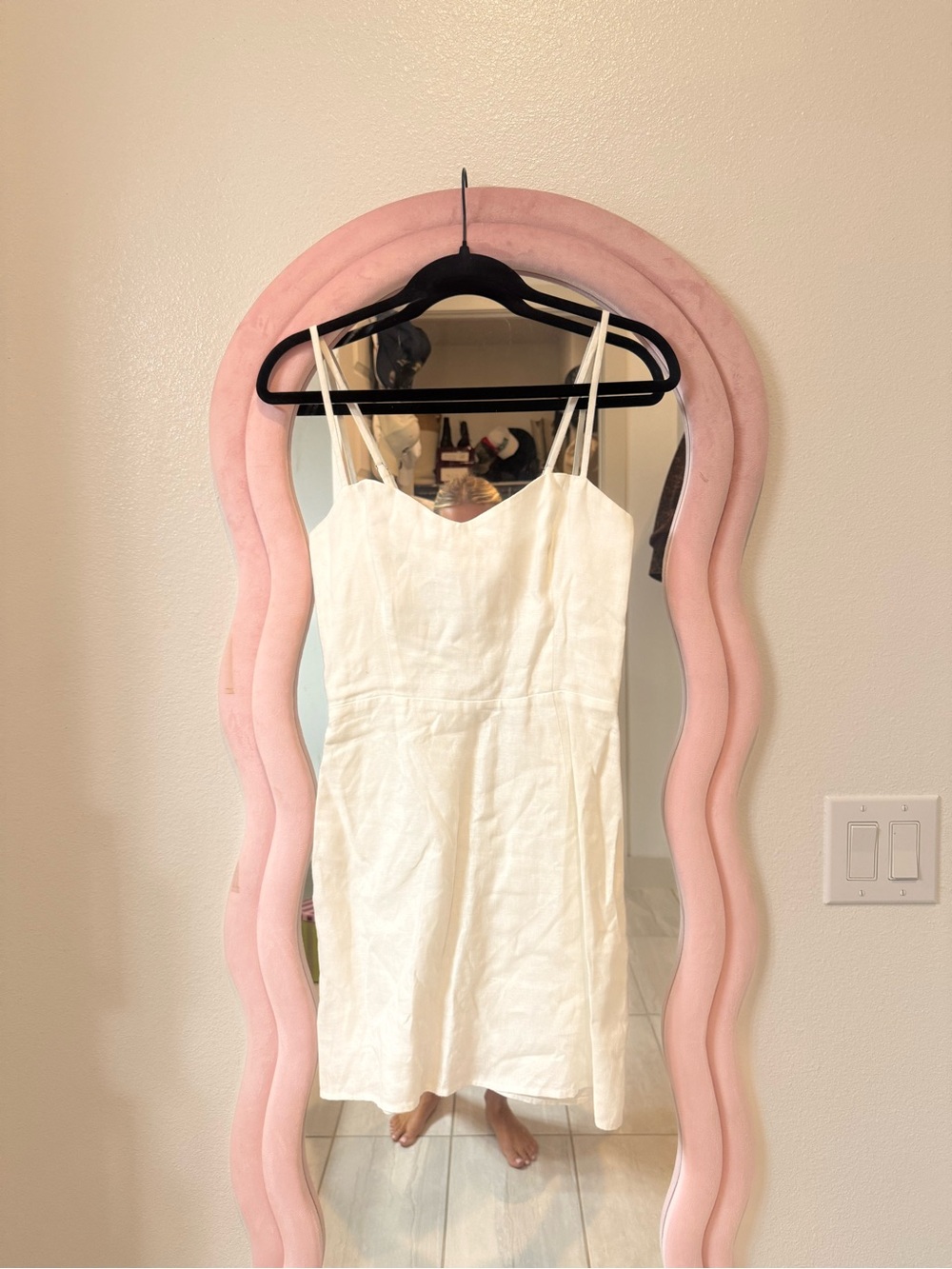 Reformation Women's White Linen Spaghetti Strap Dress